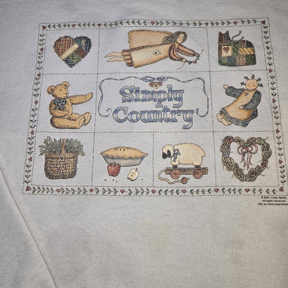 VTG 2000 Linda Spivey Simply Country Sweatshirt XXL Y2K Cottagecore Grandmacore - Picture 2 of 16